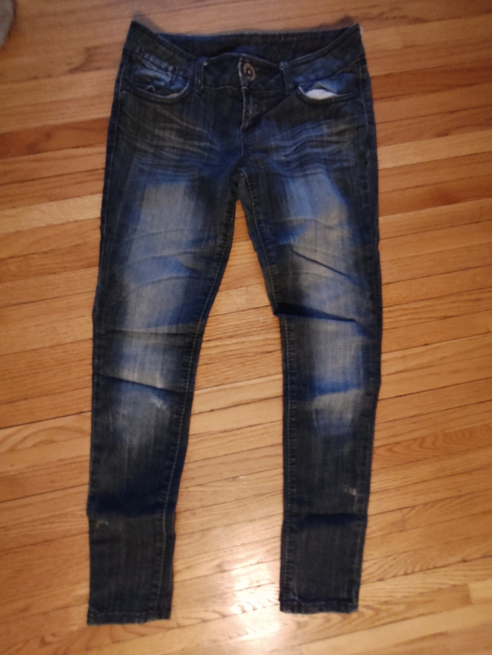 Almost Famous Dark Wash Women's Skinny Jeans - Blue